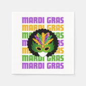 MARDI GRAS Afro Masquerade Servet (Voorkant)