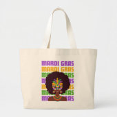 MARDI GRAS Afro Queen Grote Tote Bag (Voorkant)