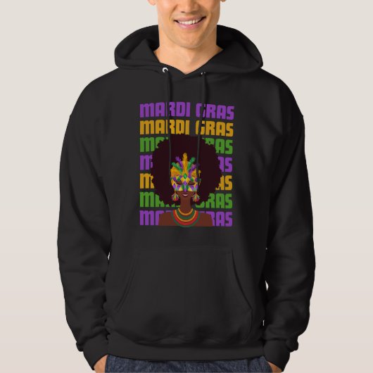 MARDI GRAS Afro Queen Hoodie (Voorkant)