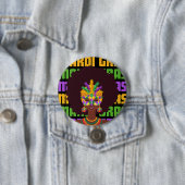 MARDI GRAS Afro Queen Ronde Button 7,6 Cm (In situ)