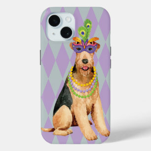 Mardi Gras Airedale iPhone 15 Case