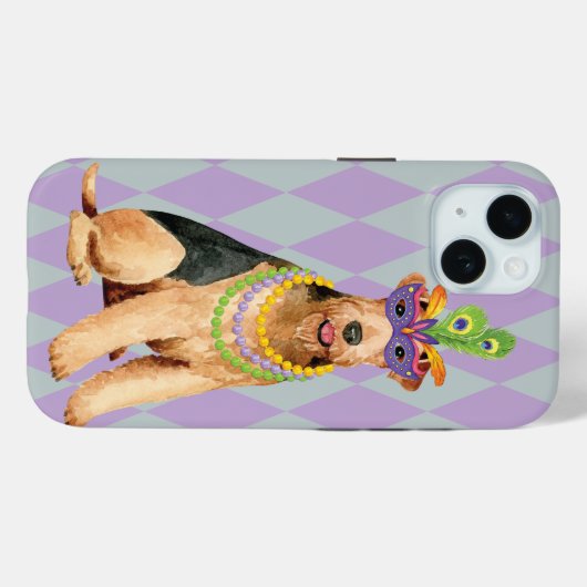 Mardi Gras Airedale Case-Mate iPhone Case (Achterkant (horizontaal))