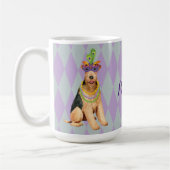 Mardi Gras Airedale Koffiemok (Links)