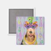 Mardi Gras Airedale Magneet (Voorkant / Achterkant)