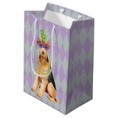 Mardi Gras Airedale Medium Cadeauzakje (Achterkant Gekanteld)