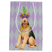 Mardi Gras Airedale Medium Cadeauzakje (Achterkant)