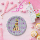 Mardi Gras Airedale Papieren Bordje (Feest)