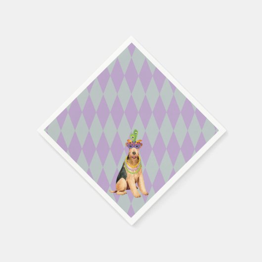 Mardi Gras Airedale Servet (Hoek)