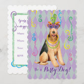 Mardi Gras Airedale Terrier Kaart (Voorkant / Achterkant)