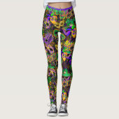 Mardi Gras Alles draagt Leggings van maskers (Voorkant)