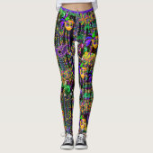 Mardi Gras Alles draagt Leggings van maskers (Voorkant)