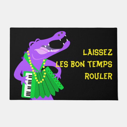 Mardi Gras Alligator & Accordion Deurmat (Voorkant)