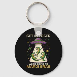 Mardi Gras Alligator Alienontvoering Sleutelhanger