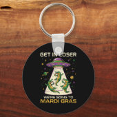 Mardi Gras Alligator Alienontvoering Sleutelhanger (Voorkant)