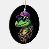 Mardi Gras Alligator Carnaval New Orleans Keramisch Ornament (Rechts)