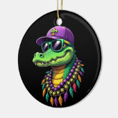 Mardi Gras Alligator Carnaval New Orleans Keramisch Ornament (Links)