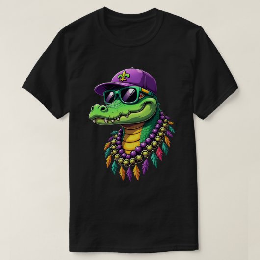 Mardi Gras Alligator Carnaval New Orleans T-shirt (Design voorkant)