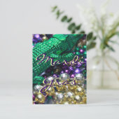 Mardi Gras Alligator Custom Party Card nodigt uit Kaart (Staand voorkant)