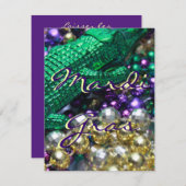 Mardi Gras Alligator Custom Party Card nodigt uit Kaart (Voorkant / Achterkant)