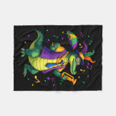 Mardi Gras Alligator Funny Mardi Gras Kostuum Mann Fleece Deken (Voorkant (Horizontaal))