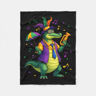 Mardi Gras Alligator Funny Mardi Gras Kostuum Mann Fleece Deken