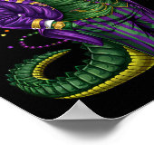 Mardi Gras Alligator Funny Mardi Gras Kostuum Mann Poster (Hoek)