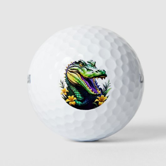 Mardi Gras Alligator Golfballen (Voorkant)