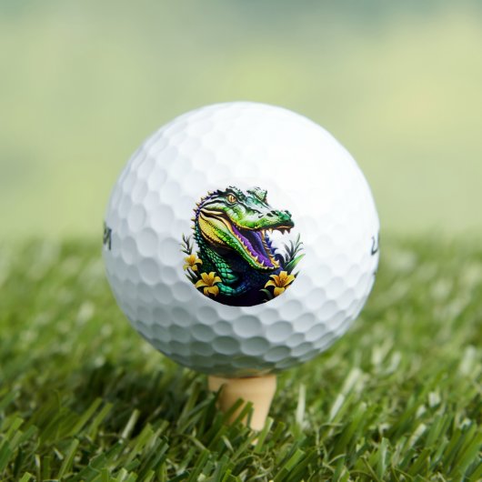Mardi Gras Alligator Golfballen (Insitu Shirt)