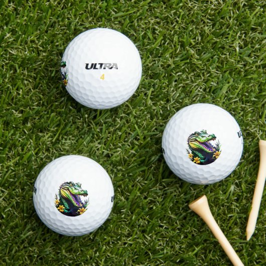 Mardi Gras Alligator Golfballen (Insitu Gras)