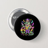 Mardi Gras Alligator Heer Staart Nummer 67 Carn Ronde Button 5,7 Cm (Voorkant /achterkant)