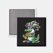 Mardi Gras Alligator Jester Hat Carnival Para Magneet (Voorkant / Achterkant)