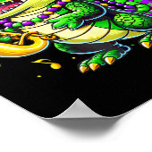 Mardi Gras Alligator Jester Hat Carnival Para Poster (Hoek)