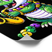 Mardi Gras Alligator Jester Hat Carnival Para Poster (Hoek)