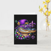 Mardi Gras Alligator Mardigator Krokodil Kinder jo Kaart (Gele Bloem)