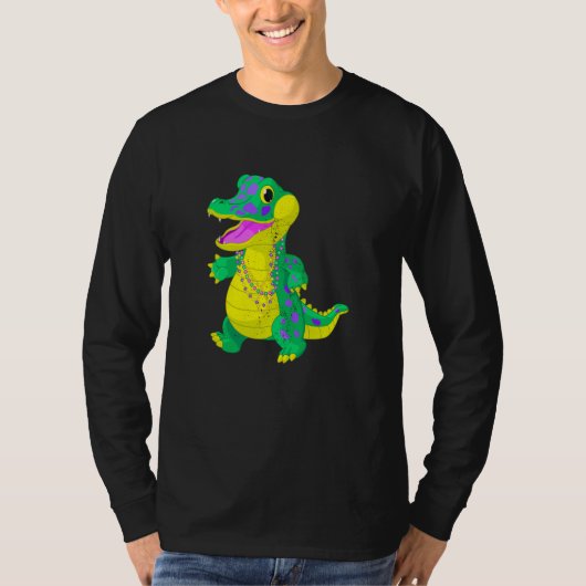 Mardi Gras Alligator Masquerade Carnival Costume M T-shirt (Voorkant)