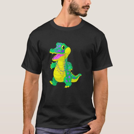 Mardi Gras Alligator Masquerade Carnival Costume M T-shirt (Voorkant)