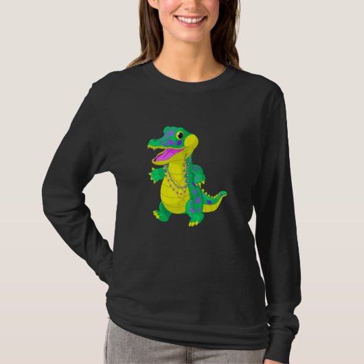 Mardi Gras Alligator Masquerade Carnival Costume M T-shirt (Voorkant)