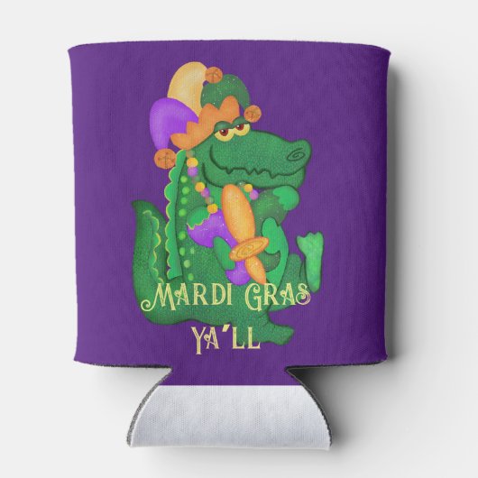 Mardi Gras Alligator met Fleur de lis Blikjeskoeler (Achterkant)