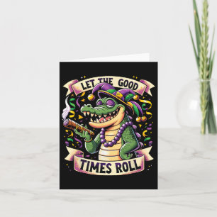 Mardi Gras Alligator met sigaar Kaart