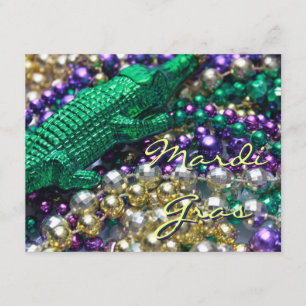 Mardi Gras Alligator Op Maat Gemaakte Uitnodigings Kaart