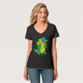 Mardi Gras Alligator Paint Splatter For Men Women  T-shirt (Voorkant volledig)