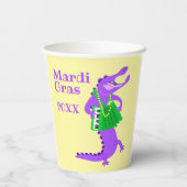 Mardi Gras Alligator Paper Cups Papieren Bekers (Achterkant)