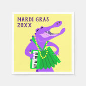 Mardi Gras Alligator speelt accordeon Servet (Voorkant)