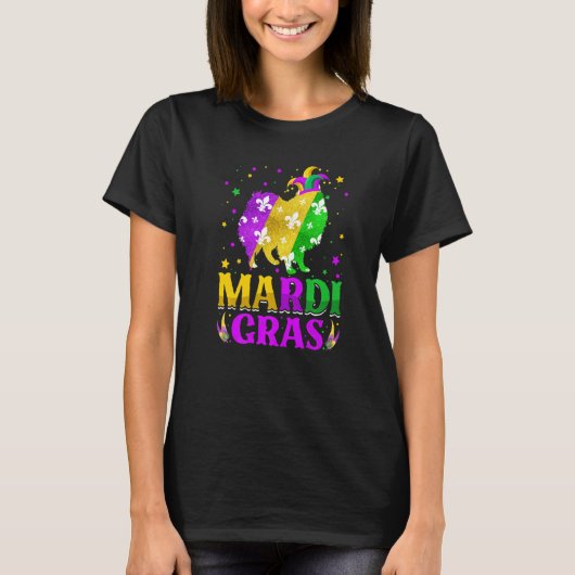 Mardi Gras American Eskimo Dog Lover Carnival Jest T-shirt (Voorkant)
