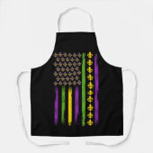 Mardi Gras American Flag Fat Tuesday Schort (Voorkant)