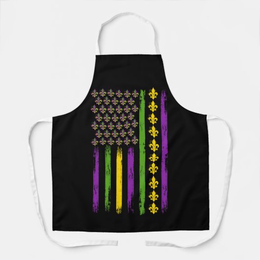 Mardi Gras American Flag Fat Tuesday Schort (Voorkant)