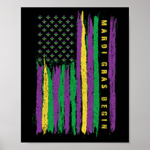 Mardi Gras Amerikaanse vlag Amerikaanse vlag Mardi Poster