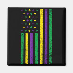 Mardi Gras Amerikaanse Vlag Patriottisch Carnaval Magneet