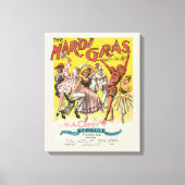 Mardi Gras Antiek Geel Poster Canvas Afdruk (Voorkant)