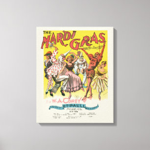 Mardi Gras Antiek Geel Poster Canvas Afdruk